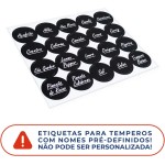 Porta Tempero Condimento 9 Potes Plástico Tampa Dosadora Suporte Preto Organização Cozinha - Imagem 6