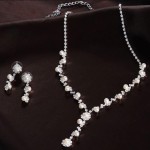 Kit Colar E Brinco Conjunto De Strass E Pérolas Luxuosas Moda Feminina Para Aniversário Casamento Festa Presente - Imagem 4