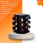 Porta Condimento Giratório com 12 Potes de Vidro - Imagem 2