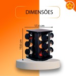 Porta Condimento Giratório com 12 Potes de Vidro - Imagem 3
