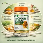 Própolis Verde com Cúrcuma e Gengibre + Vitaminas C E D3 e Zinco, 500mg 120 Cápsulas, 2 Meses de Uso, Alta Concentração - Imagem 3