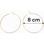 Kit 12 Brincos De Argolas Grande douradas redondas bijuteria - Imagem 2