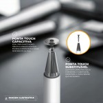 Gshield 2 em 1 Caneta Dinamic Universal Esferográfica +Touch Compatível com Ipad, Celular, Tablet, e Kindle, Branca - Imagem 5