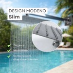 Chuveiro Ducha Para Interna e Externa em Aço inox 304 20x20 Alta Pressão Para Piscina banheiro Jardim Ducha Design Moderno Resistente e Sofisticado Anticorrosivo (Prata) - Imagem 3