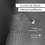 Chuveiro Ducha Para Interna e Externa em Aço inox 304 20x20 Alta Pressão Para Piscina banheiro Jardim Ducha Design Moderno Resistente e Sofisticado Anticorrosivo (Prata) - Imagem 6
