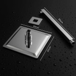Chuveiro Ducha Para Interna e Externa em Aço inox 304 20x20 Alta Pressão Para Piscina banheiro Jardim Ducha Design Moderno Resistente e Sofisticado Anticorrosivo (Prata) - Imagem 7