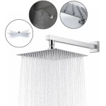 Chuveiro Ducha Para Interna e Externa em Aço inox 304 20x20 Alta Pressão Para Piscina banheiro Jardim Ducha Design Moderno Resistente e Sofisticado Anticorrosivo (Prata) - Imagem 8