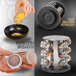Porta Condimento Inox/Vidro 12 Peças Base Giratória - Imagem 4