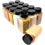 Kit 16 Pote Tempero e Condimentos 220ml Tampa Dosadora Dupla para Temperos e Especiarias de Plástico - Imagem 6