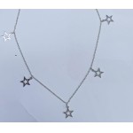 Conjunto Feminino de Colar Choker e Brinco em Aço Inox de estrela – Hipoalergênico - Presente para adolescente menina - Imagem 5