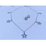 Conjunto Feminino de Colar Choker e Brinco em Aço Inox de estrela – Hipoalergênico - Presente para adolescente menina - Imagem 6