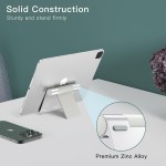 JETech Suporte Tablet, Suporte Portátil Ajustável para Mesa, Base Dobrável para iPad/iPad Pro/Air/Mini, Galaxy Tab A8/A7 Lite/A7/S8/S7, Kindle, Tab/Phones(4-11 Polegadas), Prata - Imagem 6