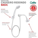 Celite Chuveiro 80mm Com Desviador Com Ducha Manual Smart, CROMADO - Imagem 6