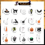 20 Piars Conjunto de brincos femininos de caveira de abóbora morcego de abóbora e corvo para festa de Halloween, simples e fofa, joia de Halloween (brincos de Hallowmas), 1, Zinco, Sem pedra preciosa - Imagem 2