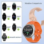 3Peças 20mm Pulseira Compatível para Amazfit Active 3 Premium,Active 2 Square,GTS 2 4 Mini,GTS 4 3 2 2e,Bracelete Correia Cinta Alça de Substituição para Bip 3 3 Pro U Pro,Bip S Lite - Imagem 2