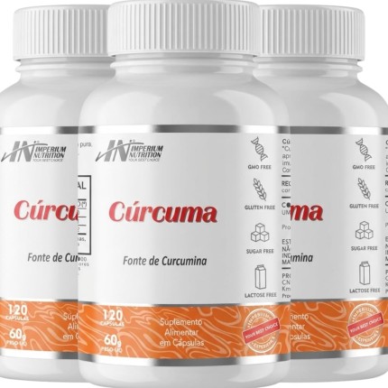3X Cúrcuma (Açafrão da Terra) 360 Cápsulas Imperium Nutrition