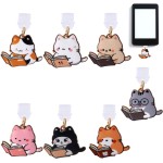 7 peças de pingentes de plugue de poeira de gato para Kindle, lindas capas de porta de carregamento, acessórios de proteção contra poeira e decoração berloque para leitores eletrônicos, mulheres