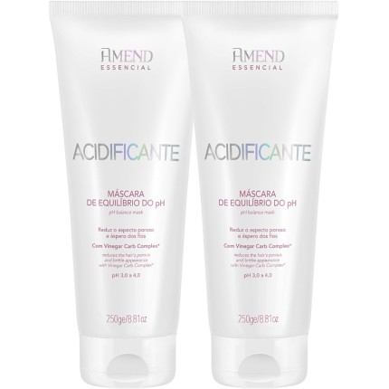 Amend Máscara Acidificante Equilíbrio pH, Kit com 2 Unidades, 250g Cada, Reduz Aspecto Poroso