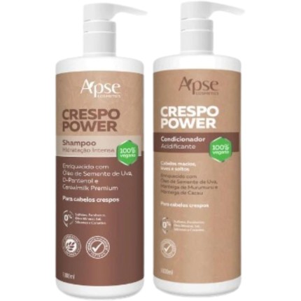 Apse Cosmetics, Kit Shampoo e Condicionador Acidificante Crespos 1 Litro Apse