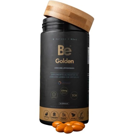 Be Golden Cúrcuma Lipossomada 130mg, Suplemento Alimentar com TCM, 60 Cápsulas