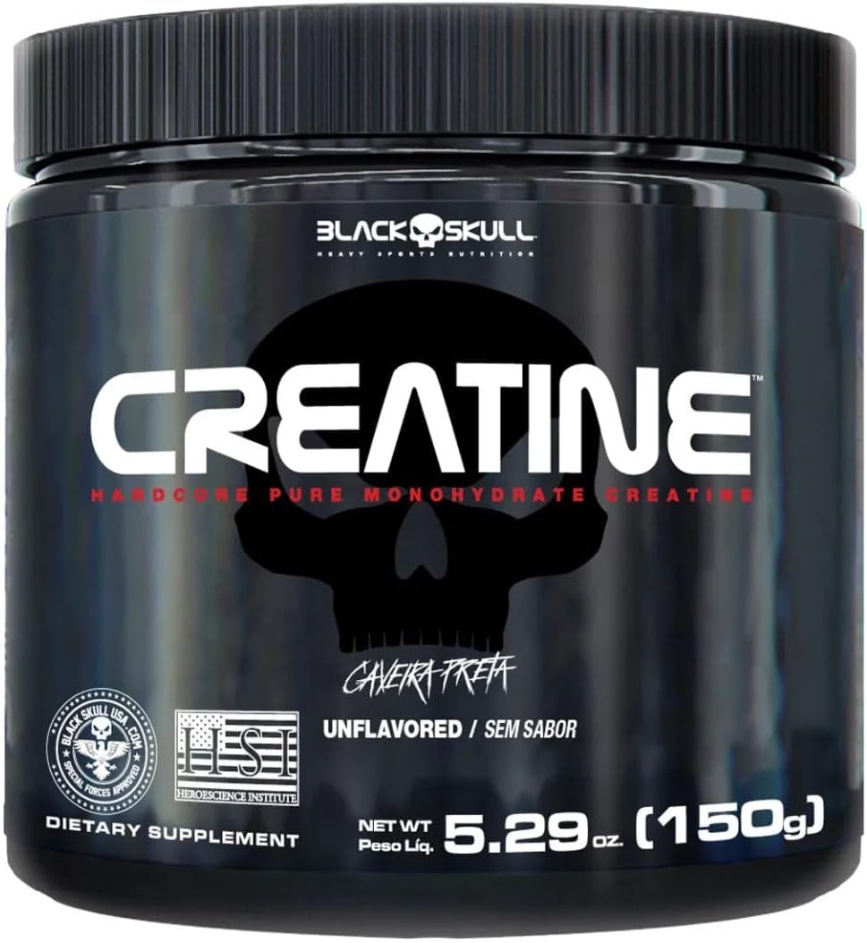 Black-Skull-Creatine-Monohydrate-Suplementacao-para-Treino-Performance-Ganho.jpg Black Skull Creatine Monohydrate - Suplementação para Treino, Performance, Ganho Muscular, Hipertrofia, Força e Resistência - Sem Sabor - Pote 150g
