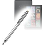BoxWave Caneta Stylus compatível com Amazon Kindle Colorsoft Signature Edition 1ª geração (7 polegadas) - Caneta capacitiva DualTip, ponta de fibra de ponta de disco, caneta Stylus capacitiva - prata