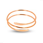 Bracelete Espiral Ajustável em Cobre Puro, Design Minimalista, Acabamento Rosé Gold