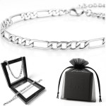 Bracelete Pulseira Masculina Aço Inoxidável Ajustável 17,5cm a 22cm de Qualidade Inox Premium cor Prata Feminino Brilhante Estilo Top 316L 5mm Trançado Antialérgico Adulto Presente