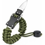 Bracelete Pulseira de Sobrevivência Paracord com Canivete Integrado, Bússola, Multifuncional, Camping e Trilha, Ajustável, Verde Militar Camuflado Selva Exército