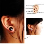 Brincos Magnéticos para Acupuntura, 4 Pares, Preto, 1cm x 1cm, Terapia Auricular para Emagrecimento - Imagem 2