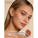 Brincos femininos com costas planas hipoalergênicas cartilagem concha hélice tragus piercing conjunto de brincos de aço inoxidável cirúrgico para orelhas sensíveis - Imagem 2