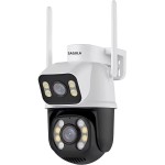 CAMERA DE SEGURANÇA INTELIGENTE DUAS LENTES 6MP 360 IP WIFI ETHERNET SPEED DOME DETECÇÃO RASTREAMENTO HUMANO IMAGENS COLORIDAS A NOITE SENSOR PRESENÇA CFTV GRAVACAO NUVEM OU LOCAL (PRETO)