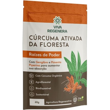 CÚRCUMA ORGÂNICA COM GENGIBRE EM PÓ - 60g