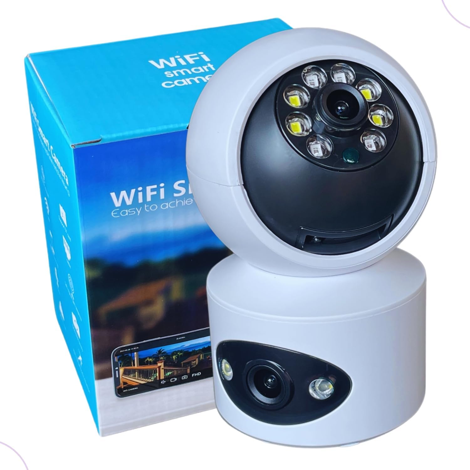Camera-Dupla-de-Seguranca-IP-Gostey-Giratoria-360-Interna-WiFi.jpg Camera Dupla de Segurança IP Gostey Giratoria 360 Interna WiFi com Aplicativo e Sensor de Movimento