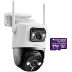 Câmera Externa Wi-Fi 3MP 360° Full Color iM9+ Com SD 64gb