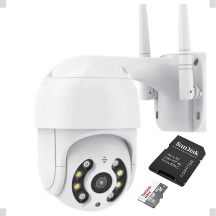 Câmera Externa a'prova d'agua full color HD Visão noturna 360º wi-fi 1080p + Cartão de memória 32G SanDisk/Resistênte ao tempo/App Yoosee
