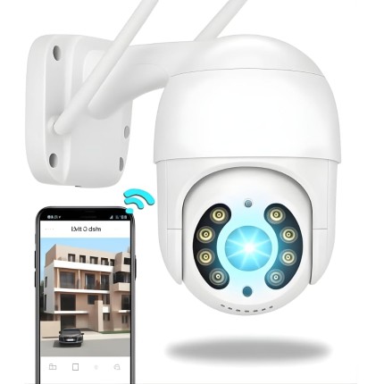 Câmera IP Externa Wi-Fi Giratória 360° Com Monitoramento Via APP -Aprova D'água Com Filmagem Hd e Detecção De Movimento (Linha Premium).