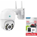 Câmera Ip Externa Wifi Noturna Ip66 Hd modelo A8 + Cartão 128 Gb - a prova d'água - Imagem 2