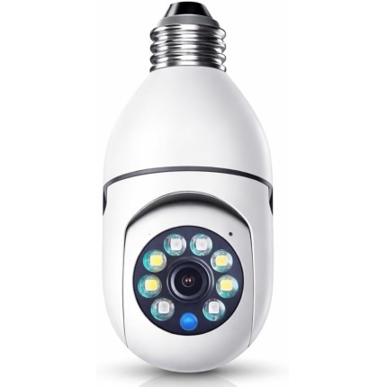 Câmera Segurança IP Lâmpada WiFi Full HD 1080p com Visão Noturna Infravermelho 1080P, Aplicativo, Bivolt, Detecção de Movimento, Áudio Bidirecional, Prova D'água Giratória Sem Fio