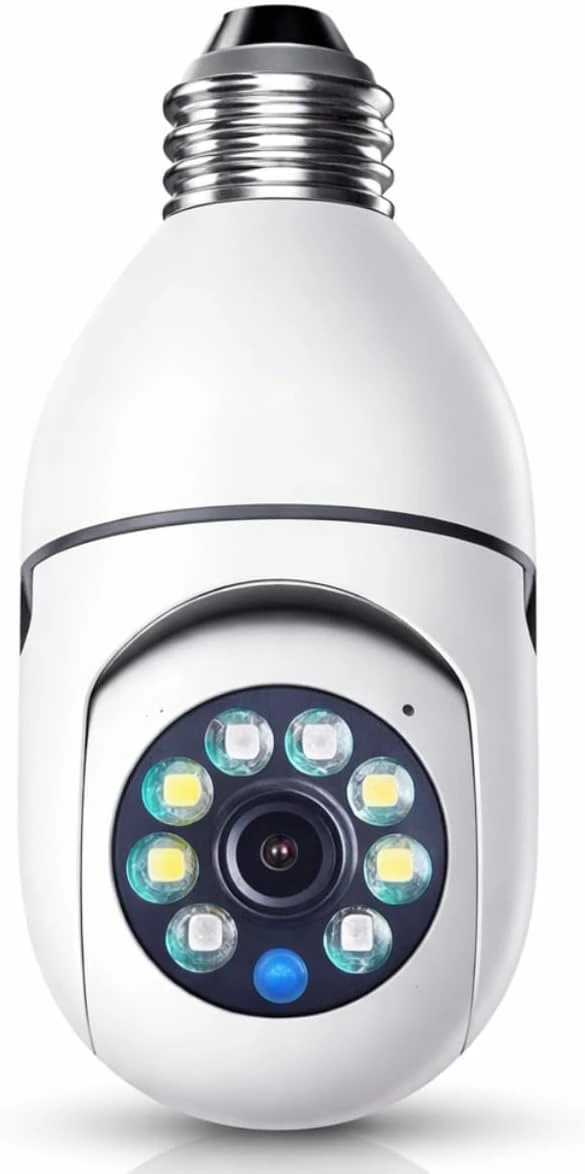 Camera-Seguranca-IP-Lampada-WiFi-Full-HD-1080p-com-Visao.jpg Câmera Segurança IP Lâmpada WiFi Full HD 1080p com Visão Noturna Infravermelho 1080P, Aplicativo, Bivolt, Detecção de Movimento, Áudio Bidirecional, Prova D'água Giratória Sem Fio