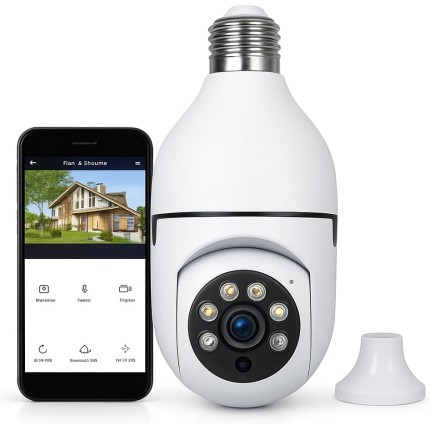 Câmera Segurança Lâmpada IP WiFi Full HD 1080p com Visão Noturna Infravermelho 1080P, Bivolt, Detecção de Movimento, Áudio Bidirecional, Prova D'água Giratória