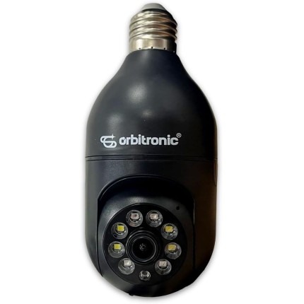 Camera Segurança Lampada Preta Wifi C/rastreio 360 1080p visão noturna Pet Orbitronic