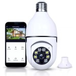 Câmera de Segurança Lâmpada Wi-Fi 360° | Visão Noturna Infravermelha | Áudio Bidirecional | Sensor de Movimento Inteligente | Instalação Fácil em Soquete E27 – Linha Premium