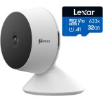Câmera de Segurança Wi-Fi S30, 1080p Full HD, Áudio Bidirecional, Detecção de Movimento, com Cartão Lexar 32GB Classe 10, Monitoramento Remoto