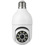 Câmera de Segurança WiFi 360° E27 HD 1080p com Visão Noturna, Áudio e Detecção de Movimento