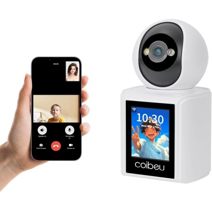 Camera de Segurança Wifi, Baba Eletronica, Camera de Segurança com Tela, Detecção de Movimento, Push de Alerta via Aplicativo, Áudio Bidirecional, Visão Noturna Infravermelha, WKTY001