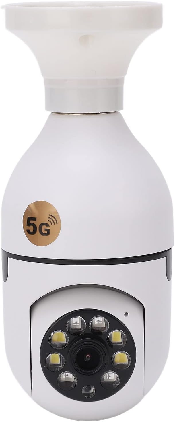 Camera-de-lampada-sem-fio-1080P-5G-24GHz-WiFi-Camera.jpg Câmera de lâmpada sem fio, 1080P 5G 2.4GHz WiFi Câmera 360° Panorâmica Câmera de Segurança IP com Visão Noturna, Áudio Bidirecional Detecção Inteligente de Movimento Câmeras de Vigilância Doméstica CC