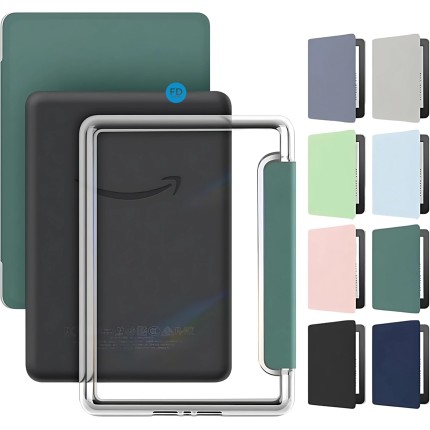 Capa Capinha Case para Kindle Paperwhite 12ª Geração e Kindle Colorsoft 7 Polegadas (SA569P, SA568B, SA58CB, SA59CP) com Função Ativa e Desativa Tela e Fundo em Acrílico - FD Acessórios (Rosa Claro)