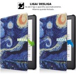 Capa Para Kindle 11ª Geração 2024 e 2022 (C2V2L3 e RS23CV) - Rígida - Sistema de Hibernação - Fechamento Magnético (Van Gogh) - Imagem 2