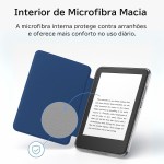 Capa Para Kindle Paperwhite 12ª Geração 7” (SA569P e SA568B) e Kindle Colorsoft (SA58CB e SA59CP) Auto Hibernação – Fechamento Magnético – Traseira Transparente (Azul Marinho) - Imagem 2